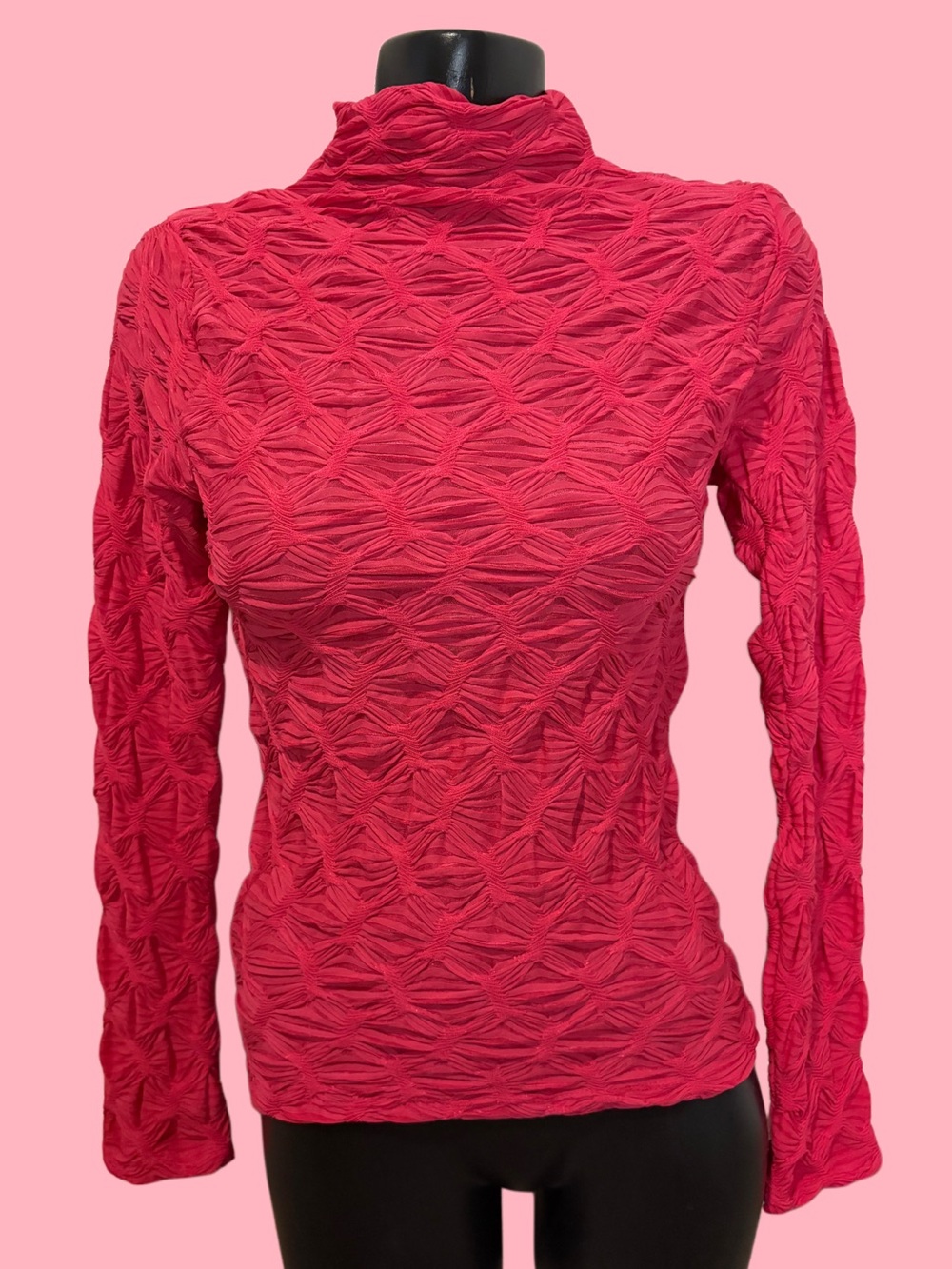 Bright Hot Pink Anthropologie Maeve Long Sleeve Top Blouse Size Medium